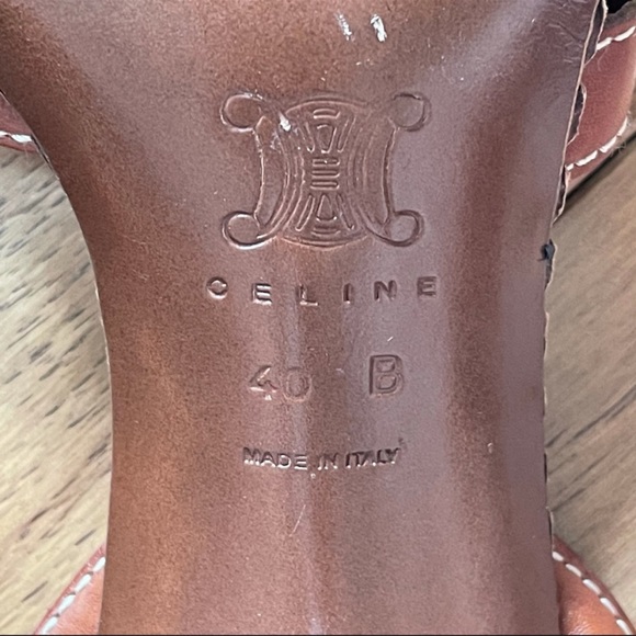 Celine Leather Woven Slingback Strappy Sandal Heels Size 40 B - Picture 10 of 16